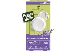 Enviroscent Non Toxic Air Freshener (Lavender Tea & Honey) Plug-in Home Fragrance Last 45+ Days | Kit Includes 1 Refillable Plug in Warmer & 1 Scent Refill