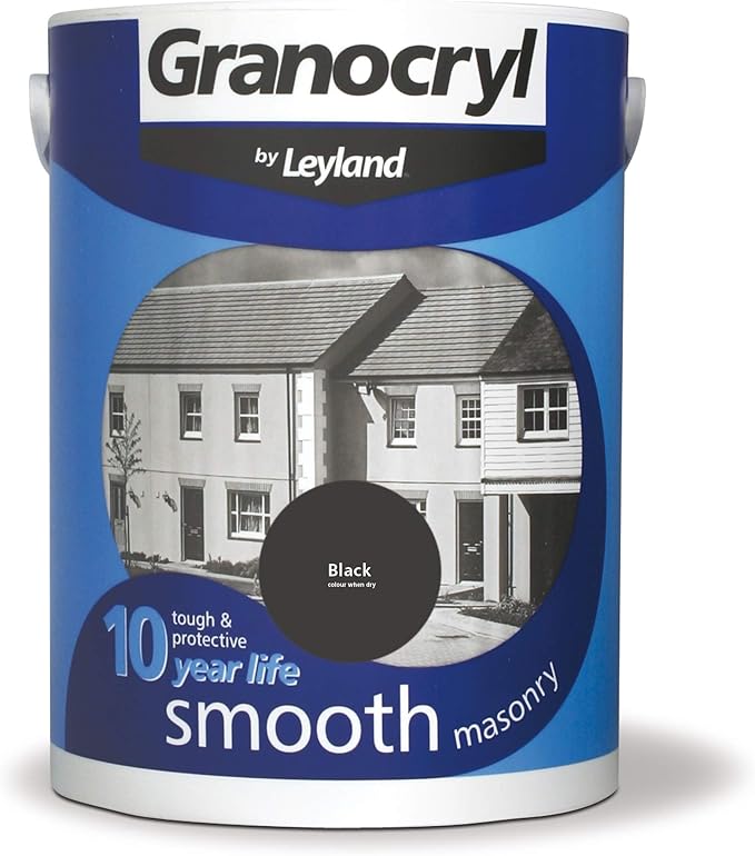 Leyland Granocryl Smooth Masonry Paint Leyland 303137 Granocryl Smooth Masonry, Black, 5 Litre: Amazon.co.uk