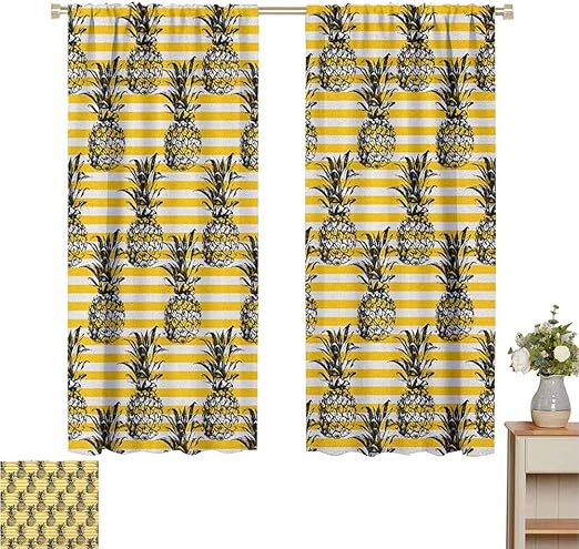 Cortinas con dobladillo para la barra, diseño de frutas, manzanas y