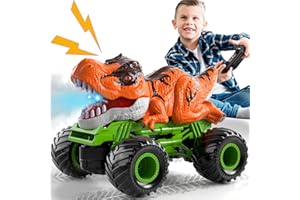 Bennol Remote Control Dinosaur Car for Boys Kids, 2.4Ghz RC Dinosaur Truck Toys for Toddlers, Electric Hobby RC Car Toys with Light & Sound Spray Birthday Gift for 3 4 5 6 7 8 Year olds Kids Boys