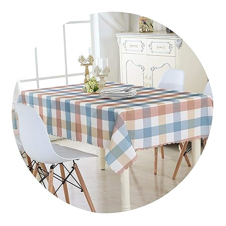 Mantel Rectangular de Mesa Redonda, Resistente al Agua y a Cuadros ...