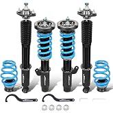 maXpeedingrods T6 Upgraded Coilover for BMW E46 1998-2007 | 318i 330i 325i 328i 318d 320d 320i 325i 330d , 24 Levels Damper Adjustable Coilovers Suspension Lowering Kit, Blue