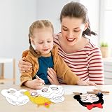 Hifot Princess DIY Masks for Kids 12pcs Colour-In Card Craft Paper Costume view 4