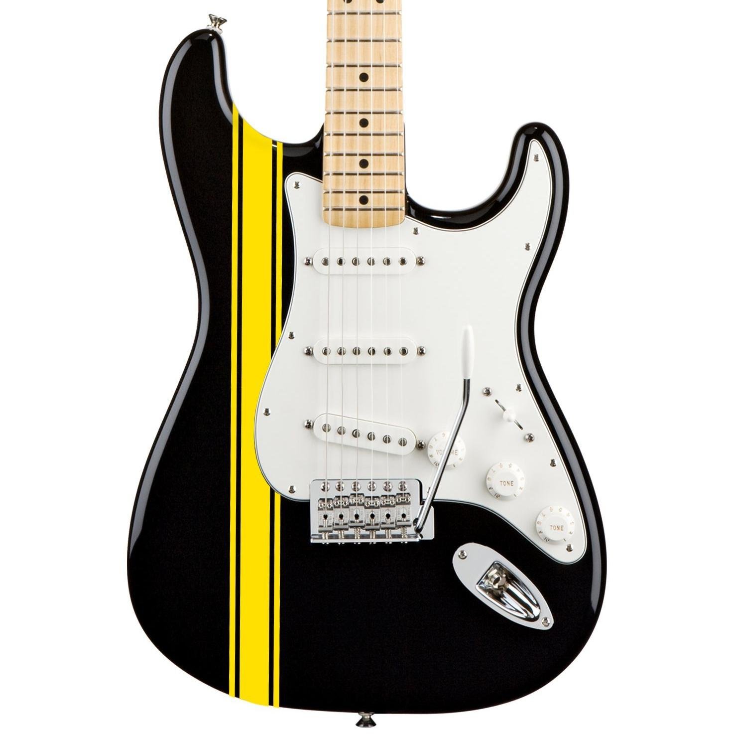 Custom Guitar or Bass Racing Stripes Decal Sticker Pack fits all Guitars 24 Colour Choices (Yellow)