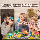 lerrbo 7 Vehicles with Cranes Toy Set for Toddlers Blue Traffic Light 1st view 7