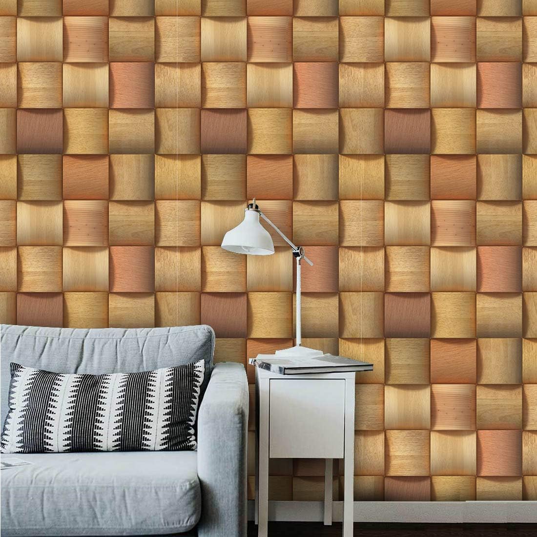 AS Interior Peel and Stick Self Adhesive Wood Mat Style Classic Wall