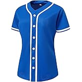 YWIES Womens Button Down Baseball Jersey, Blank Softball Team Uniform, Hip Hop Hipster Short Sleeve Active Shirts