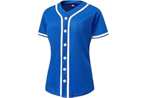 YWIES Womens Button Down Baseball Jersey, Blank Softball Team Uniform, Hip Hop Hipster Short Sleeve Active Shirts