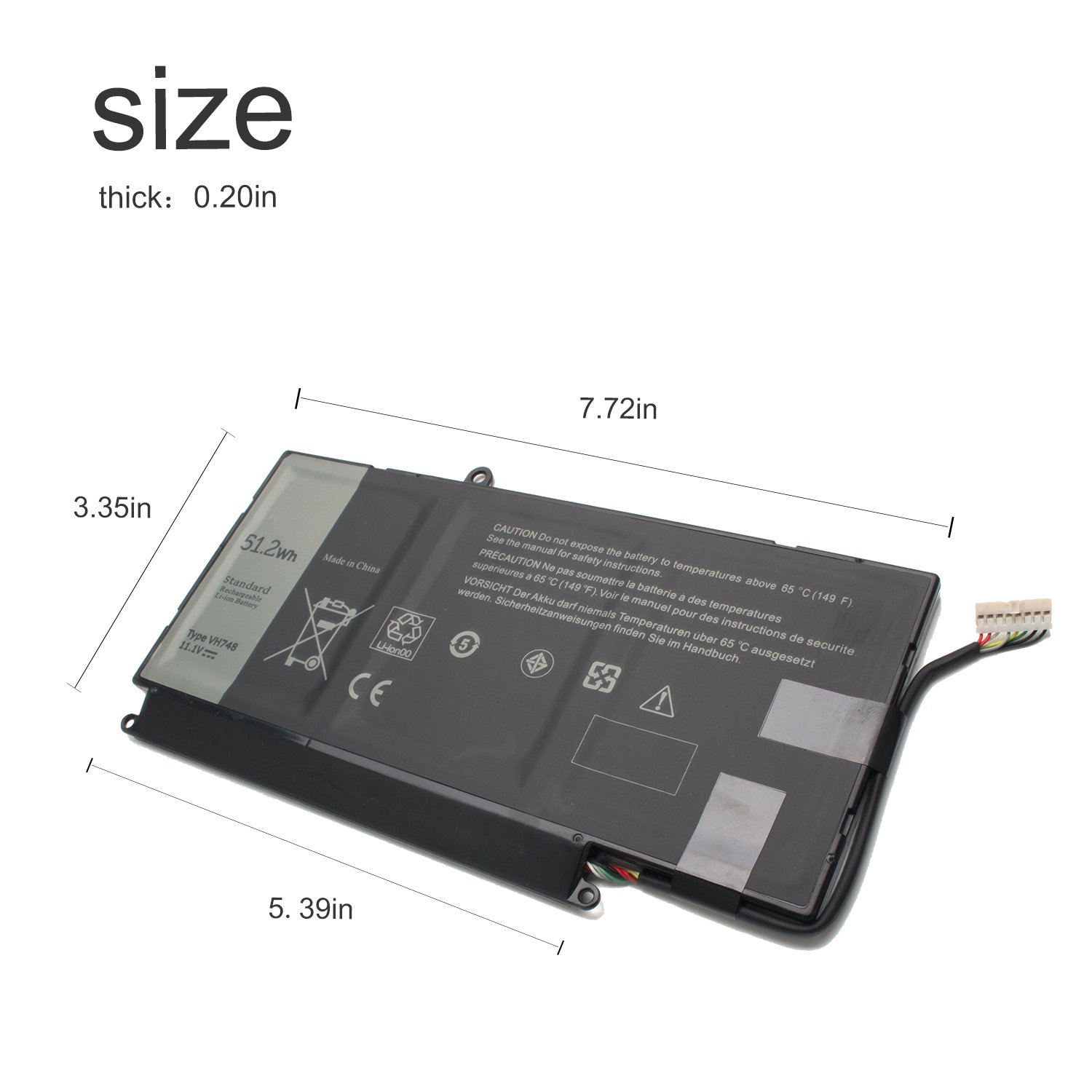 Dell Laptop Akku VH748 – 11,1V, 51,2Wh | Kompatibel Mit Inspiron 14 5439 & Vostro 5460/5470/5560 Serie