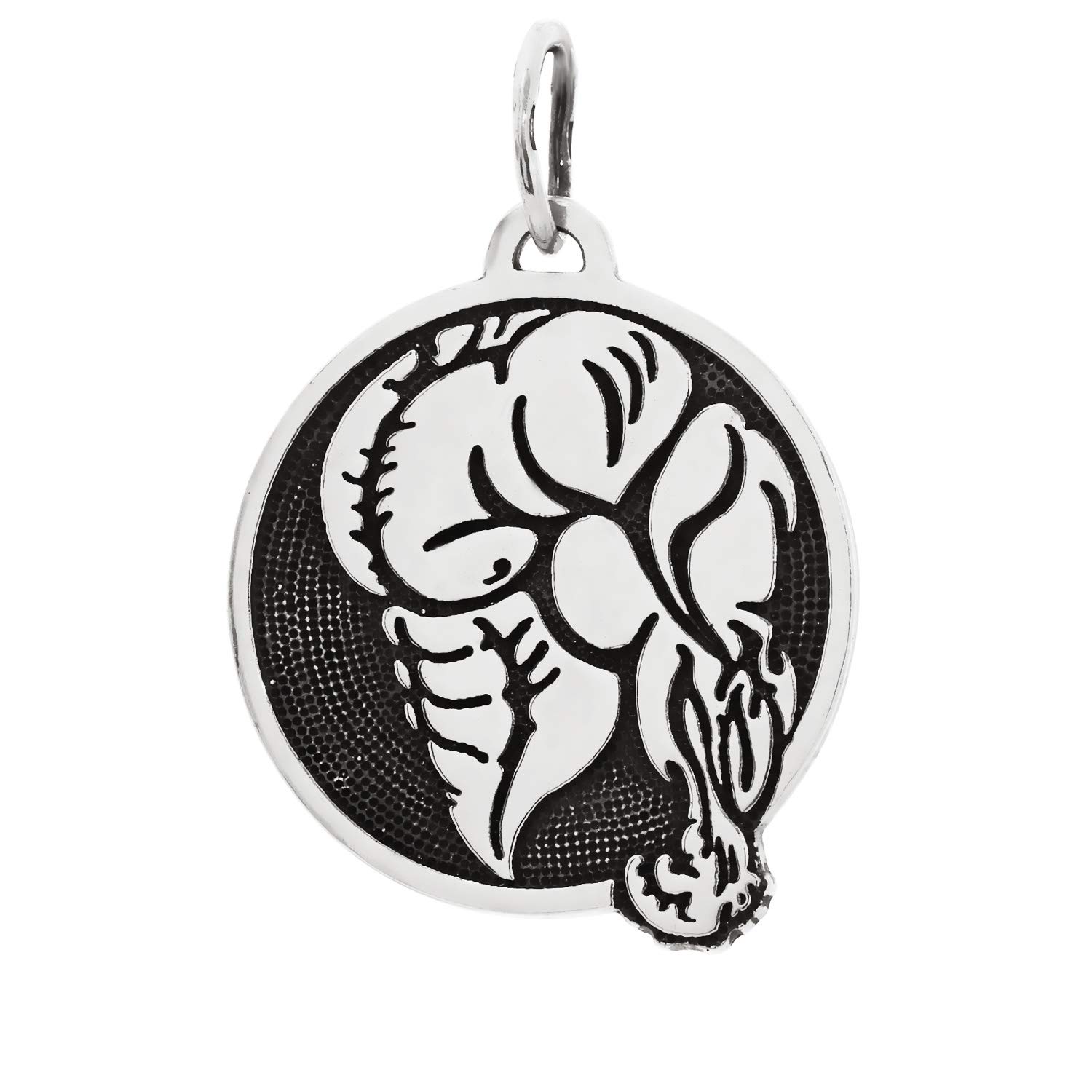 NKlaus Sterling Silver Chain Pendant Ø30mm Large 3D Fittnes Motif Bodybuilder Amullet Silver Pendant Engraving 5