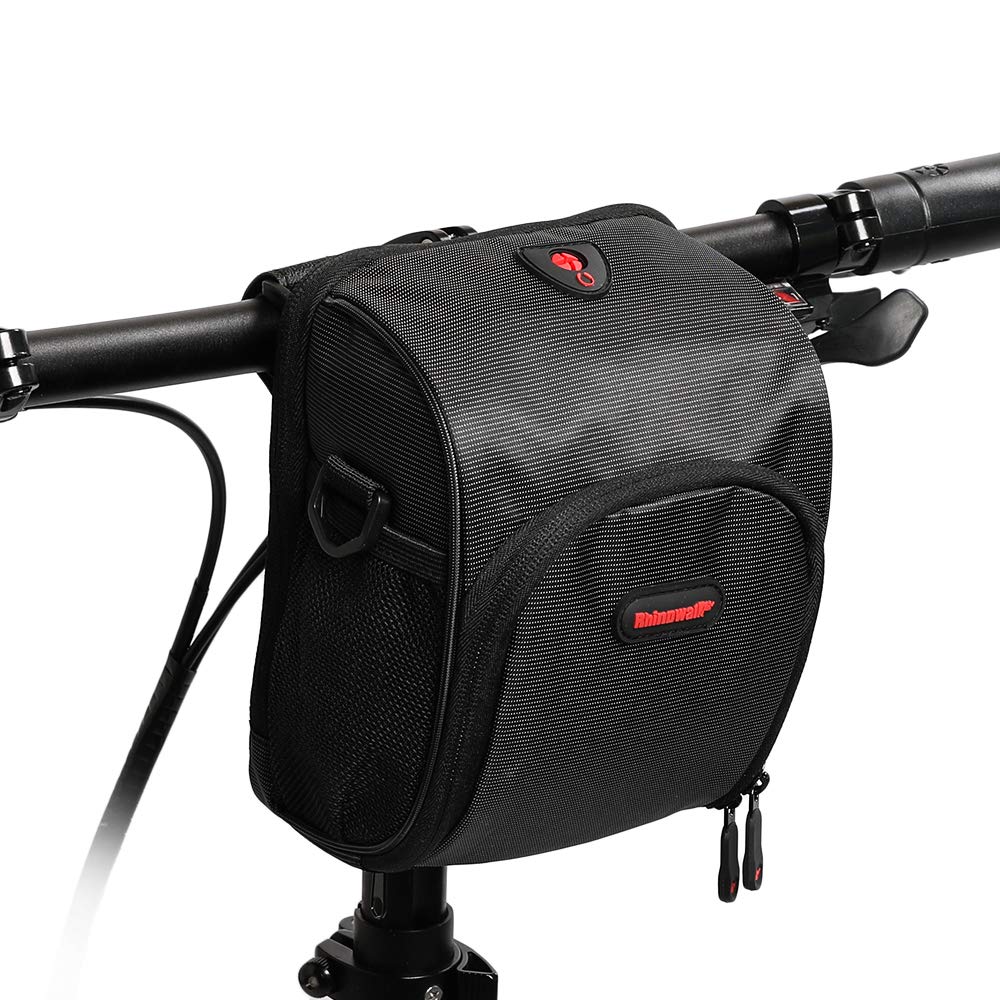 UPANBIKE Bike Handlebar Bag,Waterproof Mountain Bike Pouch Multifunctional Bicycle Front Frame Top Tube Storage Bag with Shoulder Strap and Rain Cover(Black)