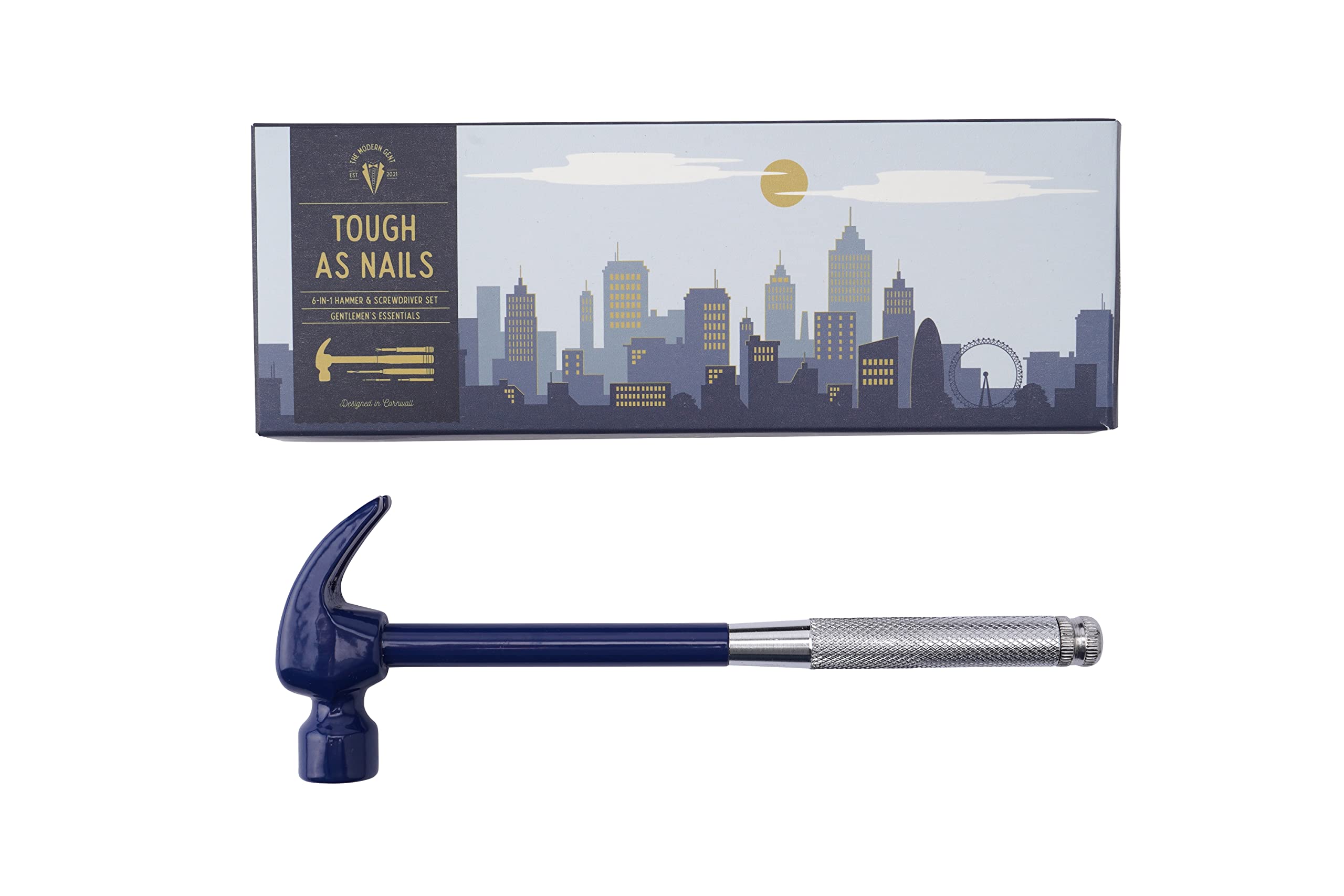 CGB Giftware | 6-in-1 Hammer Tool & Screwdriver | DIY Tool Renovation | Gift for Him | Modern Gent Collection | GB06471