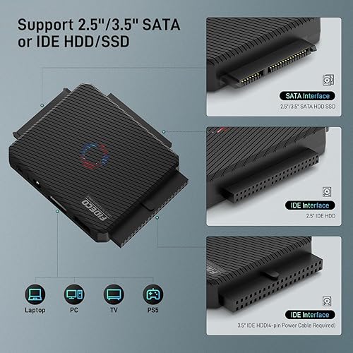 FIDECO SATA/IDE to USB Adapter, Hard Drive Adapter Cable