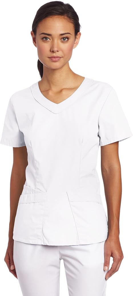 Amazon Com Landau Women S Most Comfortable 4 Pocket Rounded V