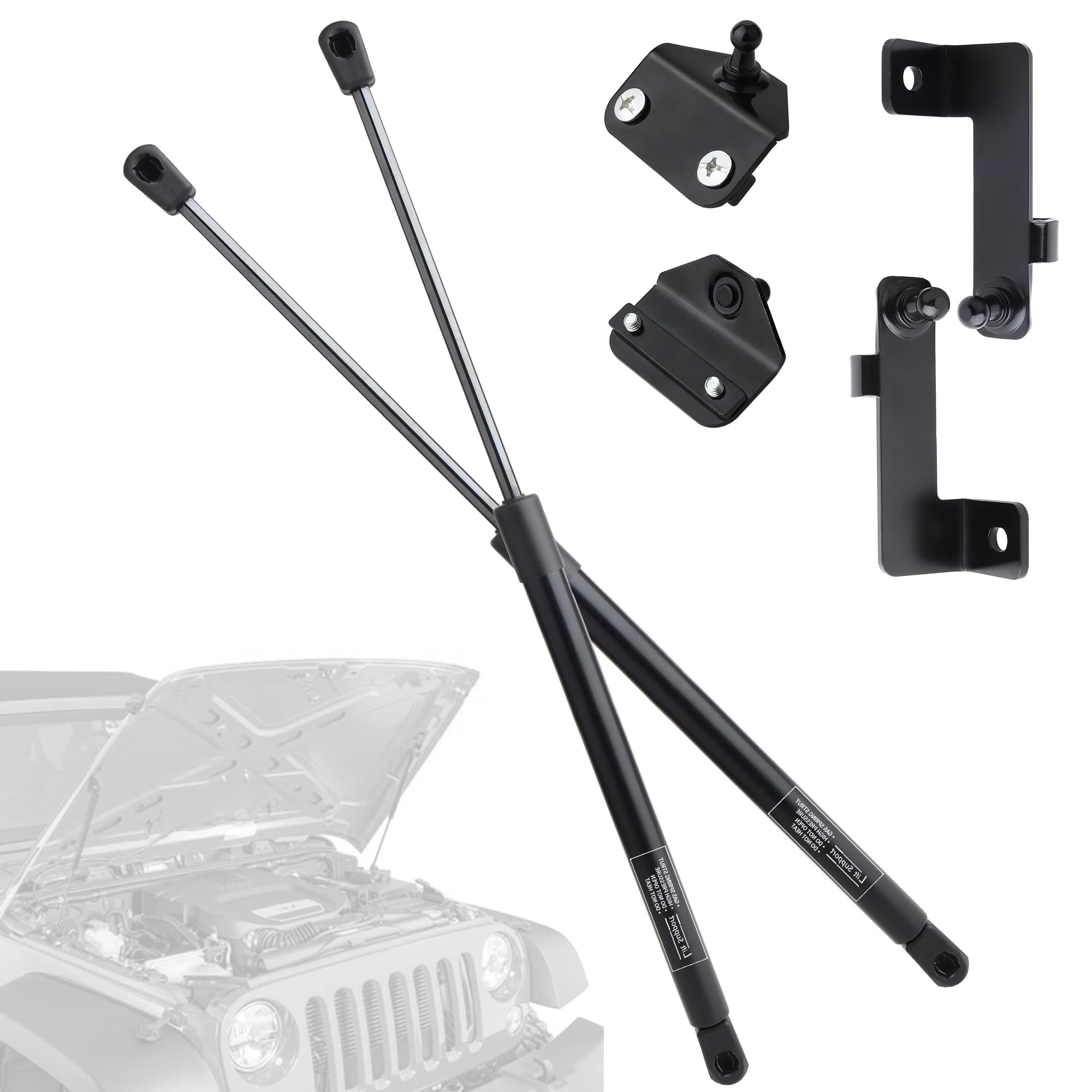 Photo 1 of Hood Struts for 2018-2025 Jeep Wrangler JL, Compatible with 2020 2021 2022 2023 2024 Gladiator JT, Hood Lift Supports Kit, Replaces # 21-20003-02, 68398991AA, Easy Install