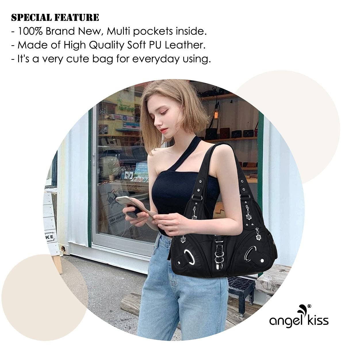Angel Kiss Angelkiss Hobo Purses and handbags for Women Satchel Handbag Women Purses Large Daily Shoulder Bags