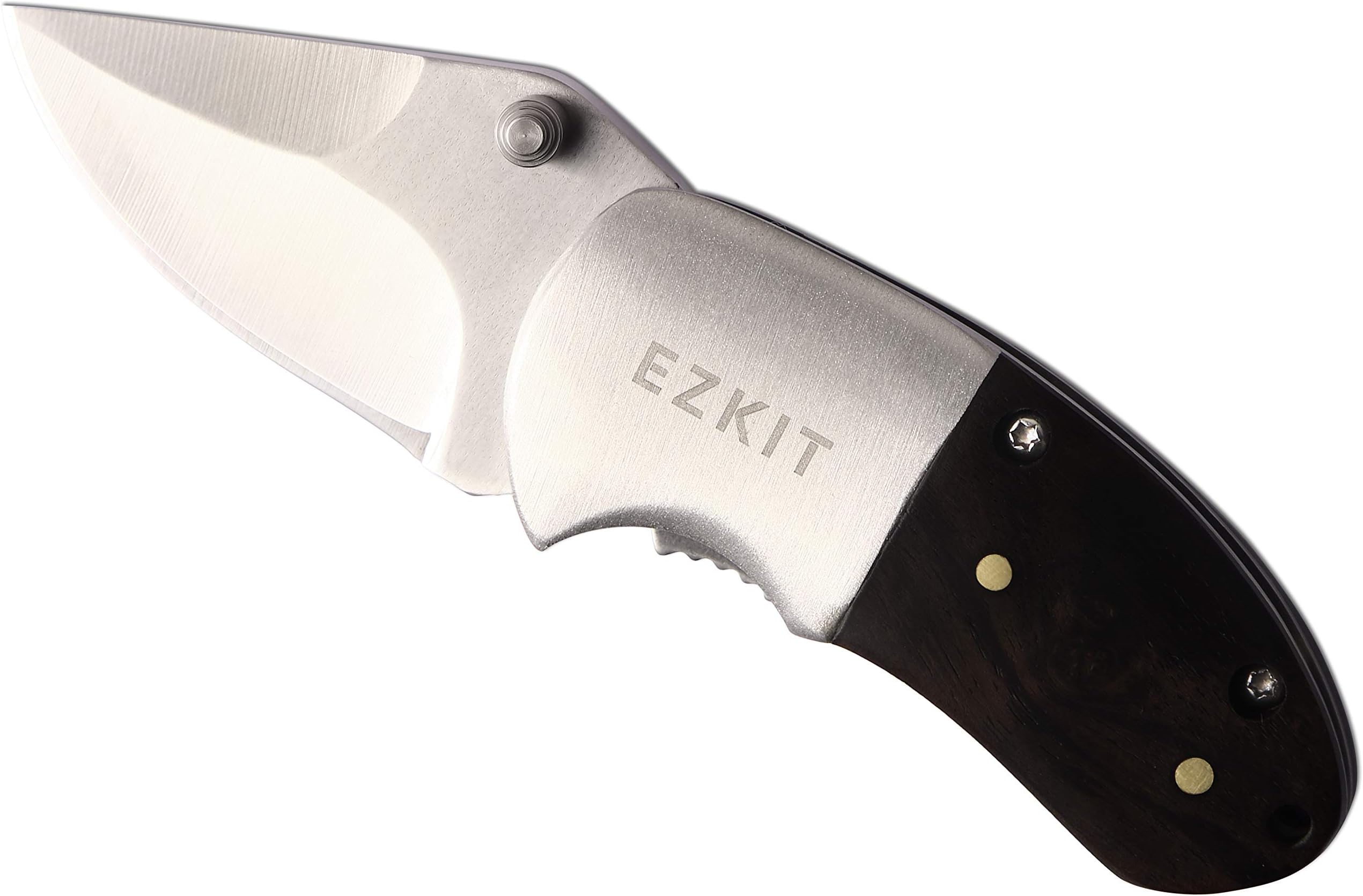 EZKIT Pocket Knife, Small Folding Wood Handle Stainless Steel Everyday Carry Knife