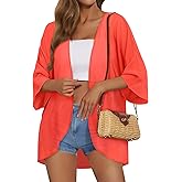BB&KK Women's Chiffon Kimono Loose Casual Open Front Cover Ups