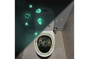 ROFARSO Halloween Glow in The Dark Toilet Lid Decals 3D Horrible Luminous Wall Stickers DIY Scary Home Decor Bathroom Dark Creatures Decoration Poster for Halloween Party (Screaming Ghost)