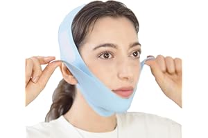 ADRUITE V Line Lifting Mask Chin Strap for Sleeping, Face Lifting Strap, Chin Strap, V Line Mask, Jawline Shaper, Jaw Strap, Double Chin Reducer,Face Lift Tape & Snoring Solution (Blue)