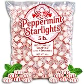 Peppermint Starlights Candy Mints. Real Peppermint Oil Infused Hard Candies, (5 Pound Bag)