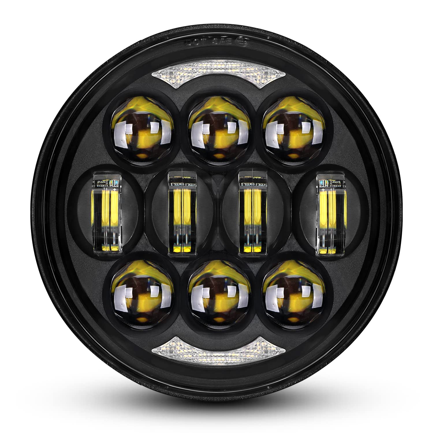Photo 1 of DOT Approved 80W 5-3/4" 5.75" Round LED Projection Headlight Compatible with Dyna Street Bob Super Wide Glide Low Rider Night Rod Train Softail Deuce Custom Sportster Iron 883,Black