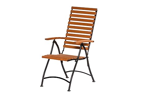 gartenmoebel-einkauf Klappsessel Hochlehner SCHLOSSGARTEN 5-Fach verstellbar, Flachstahl + Eukalyptus