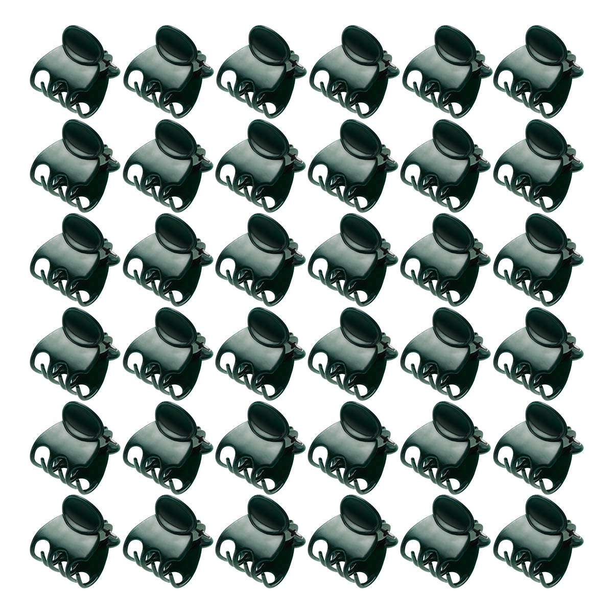 OUNONA 100pcs Orchid Clips Plant Orchid Support Clips Garden Flower Vine Clips (Dark Green)
