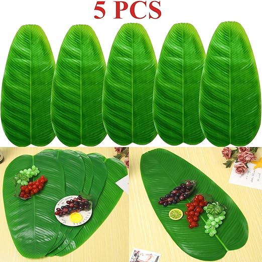 Amazon Com Linkhome 5 Pcs Large Artificial Tropical Banana Leaves