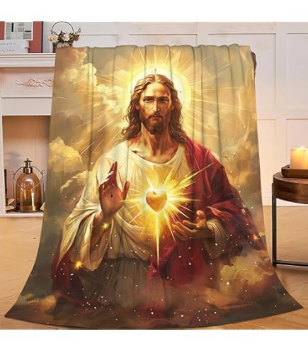 Amazon.com: Sacred Heart Jesus Christ Throw Blanket Ultra-Soft