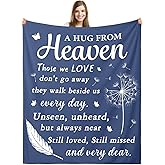 Memorial Sympathy Gifts for Loss of Loved One - Hugs from Heaven Flannel Blanket, in Memory of Loved One Gifts, Condolence Bereavement Remembrance Gifts for Loss of Mom Dad Grandma Grandpa 60''x50''