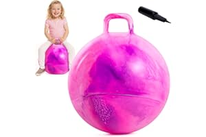 EVERICH TOY Hopper Ball for Kids 7-12, 20In Ride On Bouncy Balls with Handle, Purple Pink Clouds Inflatable Christmas Hopping Toys Gifts for Girls Boys, Indoor Outdoor Active Play Toys
