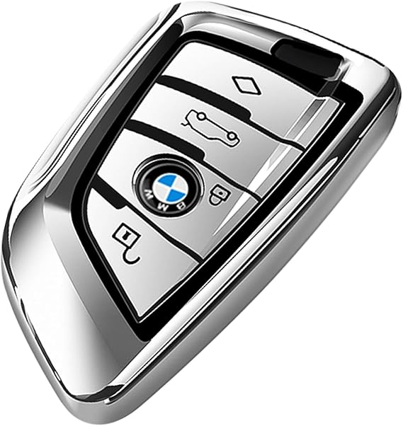COVELL for BMW Key Fob Cover, Full Protection Soft TPU Key Fob Case Compatible with BMW Keyless