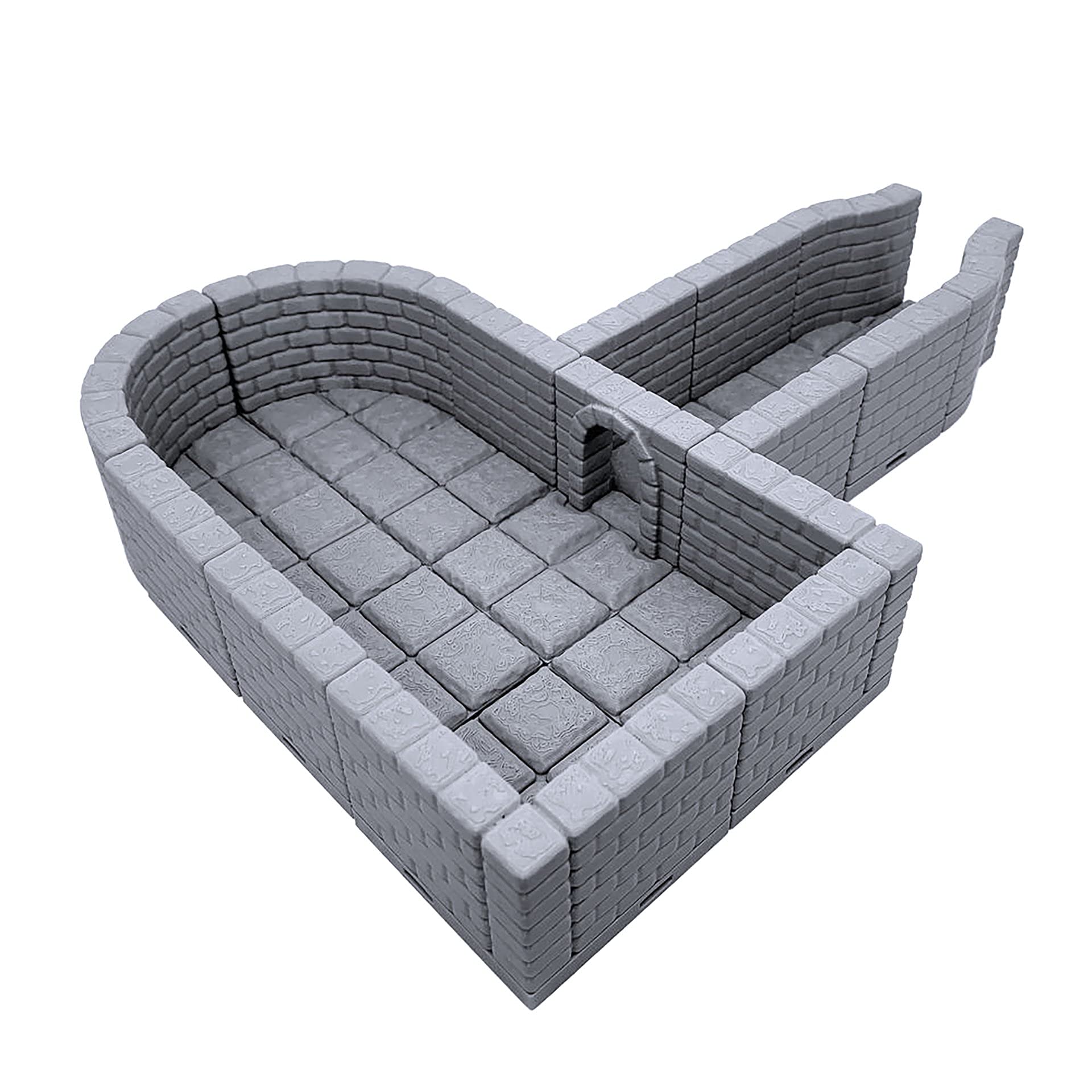 Deluxe Locking Dungeon Tiles - Masonry and Stone, Paintable 3D Printed Tabletop Role Playing Game Terrain Scenery for 28mm Miniatures