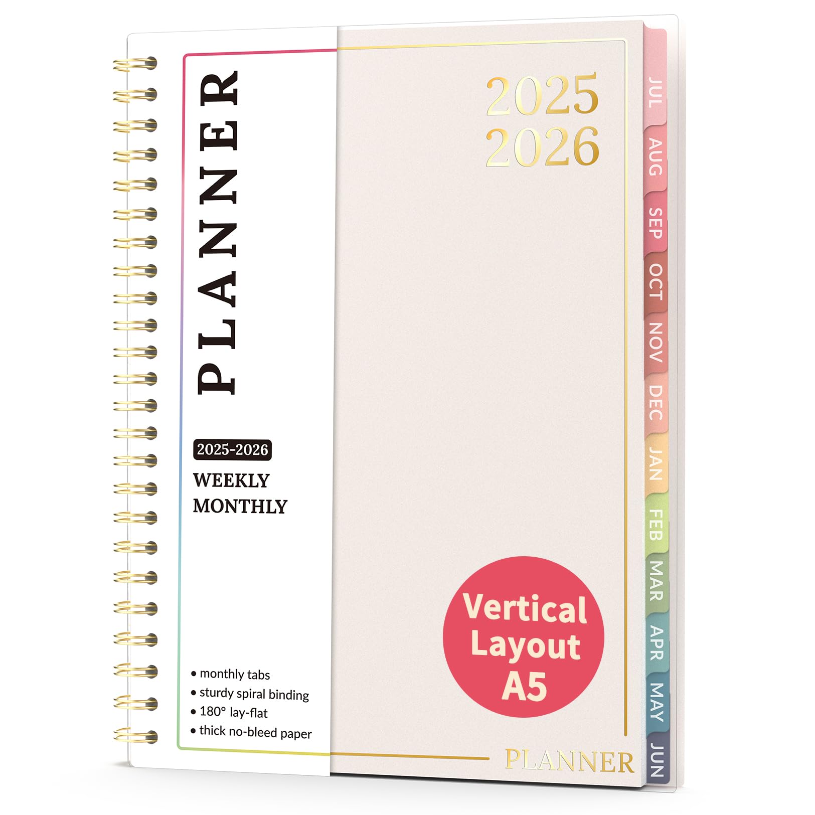 Photo 1 of Teacher Planner 2025-2026, Forvencer Academic Planner from Jul 2025 - Jun 2026, 6.3" x 8.5", Weekly & Monthly Calendar Planning Book with 7 Periods, School Lesson Agenda with Subjects, Pastels Teacher Student Supplies, Month Tabs, Beige