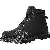 SAFETY LOONG Work Boots for Men Waterproof Soft Toe Non Slip Comfortable Leather Workboots