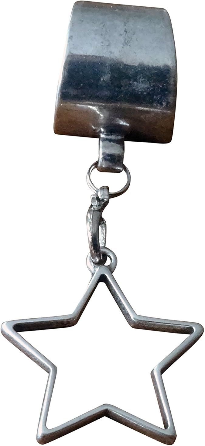 Scarf ring, scarf holder, scarf clip with pure star as a pendant