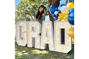 ORIENTAL CHERRY 2024 Graduation Decorations - 2FT Large PRE-CUT GRAD Marquee Letters Kit - Mosaic Foam Board Sign - Class of 2024 Congrats Party Supplies for Kindergarten Preschool High School College
