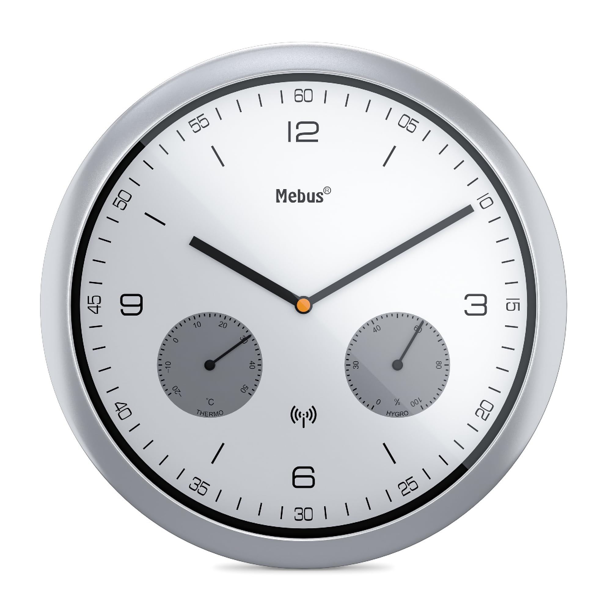 Mebus 52827 silver Funk-wall clock
