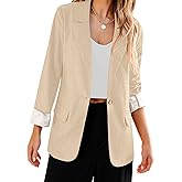 luvamia Blazers for Women Business Casual Dressy Work Fashion Lightweight Spring Summer Linen Unlined 2025 Suit Jackets