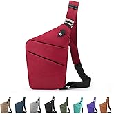 MaijjLyn Anti Theft Crossbody Bag, One Shoulder Chest Sling Bag Multi Pockets Slim Anti Theft Travel Purse for Women & Men