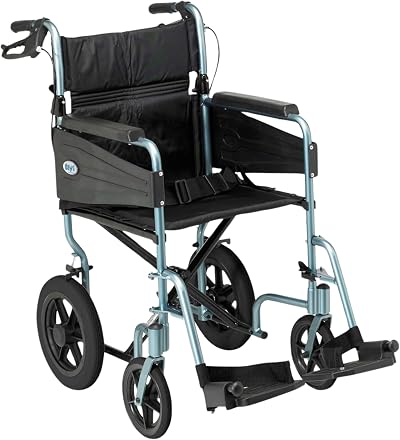 Days Escape Lite Lightweight Folding Wheelchair for Adults Blue