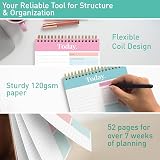 SWEETZER & ORANGE S&O Daily Planner Notepad 52 Pages Undated Coiled Desk view 3