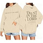 YHHR Christian Hoodie Jesus Sweatshirt for Women Trust in the Lord Saying Hoodie Christian Faith Long Sleeve Top