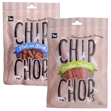 Chip Chops Fish on Stick & Chicken Tenders Slice Dog Treats, 140g, Optimum Health Formula