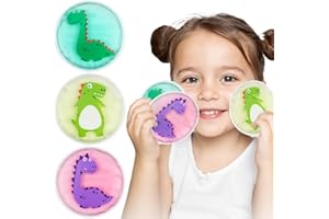 Hilph Kids Ice Packs for Boo Boos, Toddler Dinosaur Ice Pack Reusable Childrens Boo Boo Buddy Hot Cold Gel Packs for Kids Injuries, Pain Relief, Bumps & Bruises, Breastfeeding, Lunch Box (3 Packs)