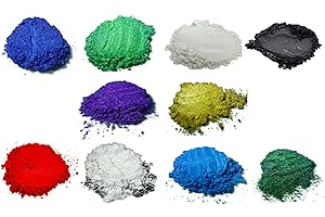 VARIETY PACK 4 (10 COLORS) Mica Powder PURE, 2TONE series variety pigment packs (Epoxy,Paint,Color,Art) Black Diamond Pigment