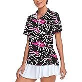 Tanst Sky Women's Golf Polo Shirts Short Sleeve Quarter Zip Pullover Moisture Wicking Workout Tops