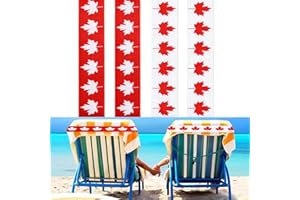 4 Pcs Maple Leaf Elastic Towel Bands For Beach Chairs,15.75 * 1.96in Stretchable Canadian Flag Pattern Beach Towels Bands,Win