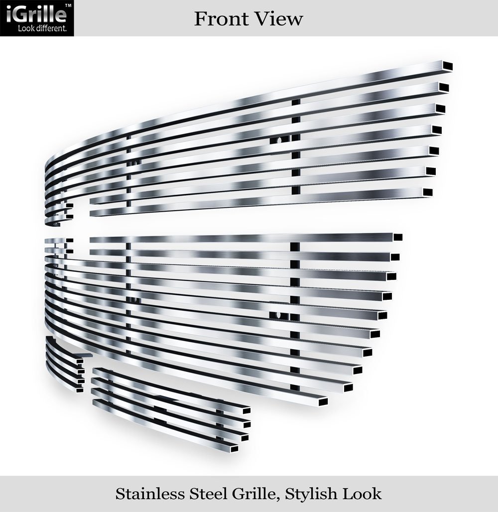 Chevy Silverado Grille Insert Combo - Stainless Steel Black Mesh With Chrome Rivets